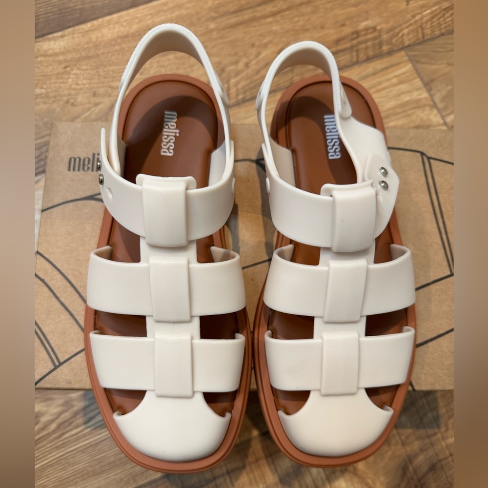 Melissa Emma White Sandals, size 7, NWT